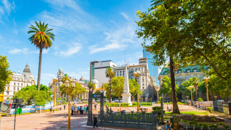 plaza-de-mayo-buenos-aires View of plaza de mayo in buenos aires in a sunny day
