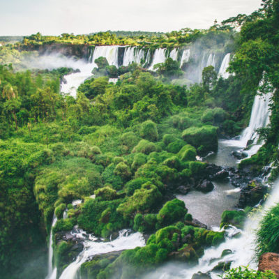 Treetops and Iguazú Falls waterfalls