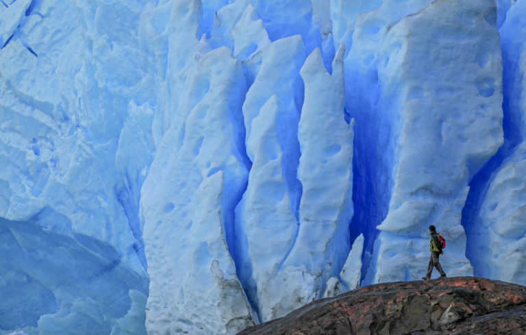 Trekking next to the Perito Moreno Glacier