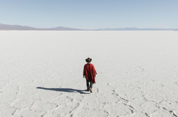 Walking through Salinas Grande in Northern Argentina