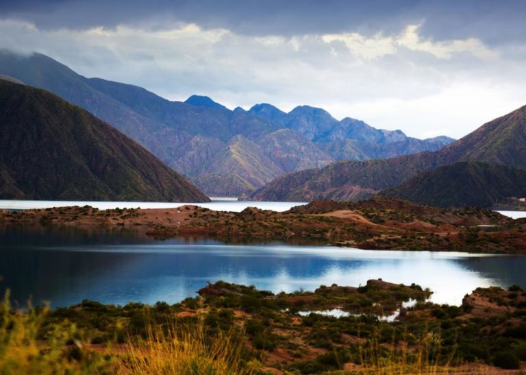 mendoza-uspallata Stunning view of the Andes Mountain Range and lake in Mendoza, Argentina.