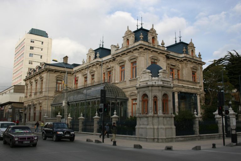 View of an antique building in Punta Arenas.