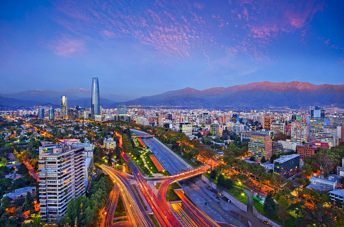 Santiago de Chile in the night
