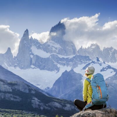 Sitting on a mountain in El Chalten
