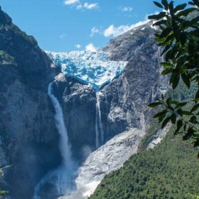 A view of Queulat Glacier in Carretera Austral.