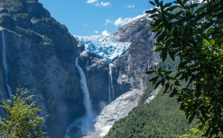 A view of Queulat Glacier in Carretera Austral.