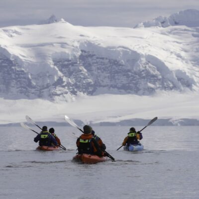 kayaking-in-antarctica Enjoying the Antarctic scenery while kayaking
