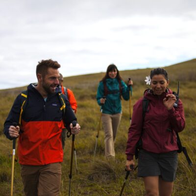 Hike - Poike a group of hikers in poike easter island