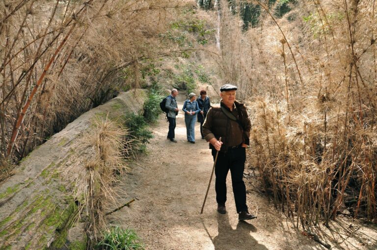 Old people in history and nature walking tour in bariloche 